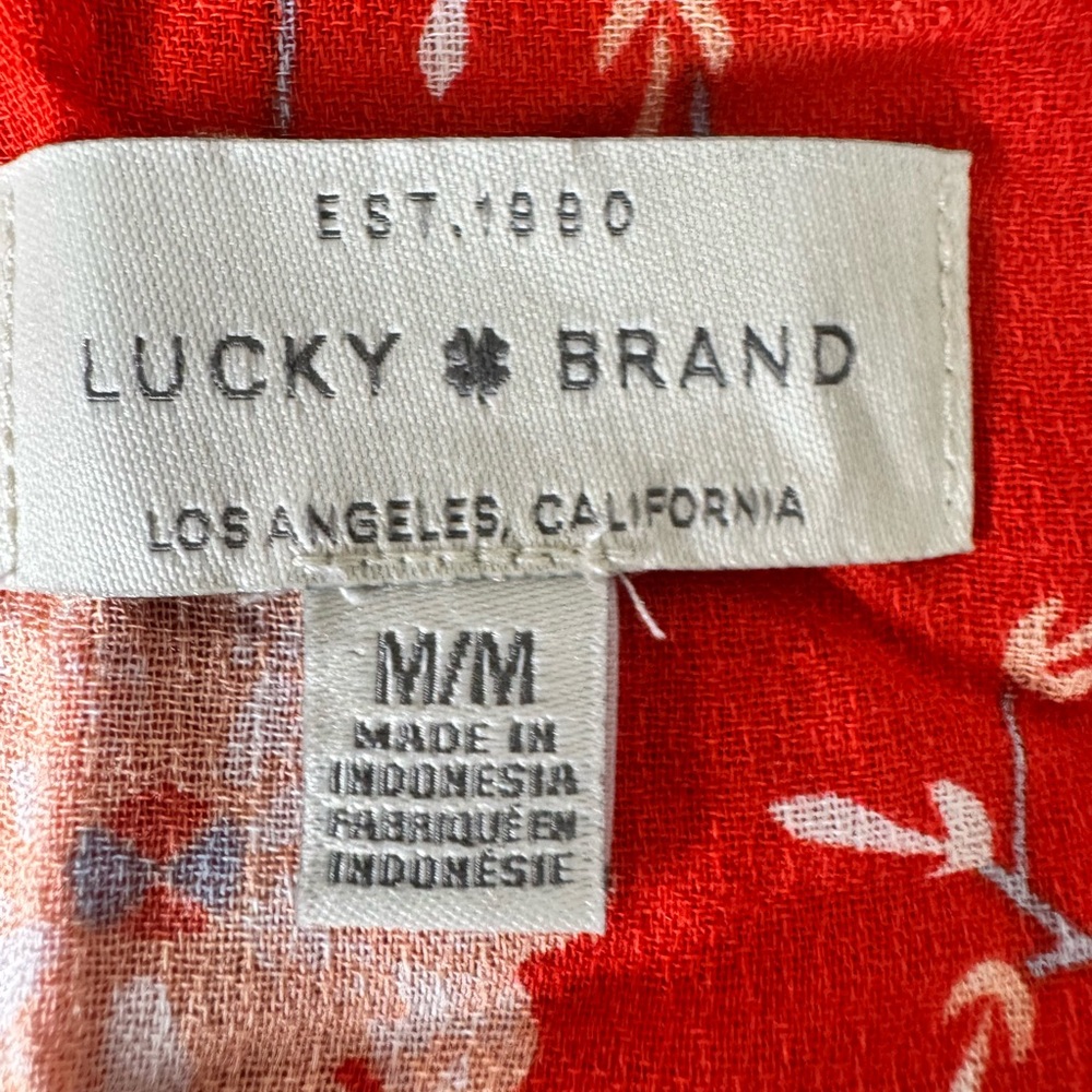 Lucky Brand Red Floral Midi Dress - Picture 7 of 8